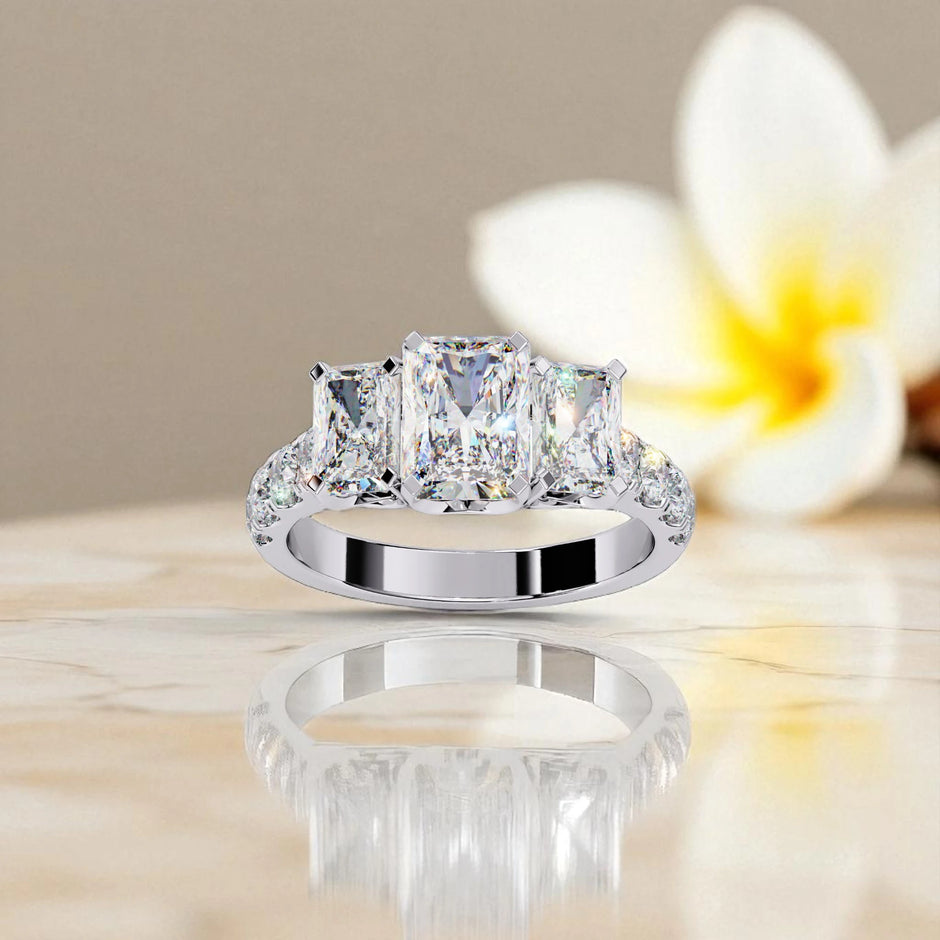 Moissanite Solitaire Cluster Ring RG-MD-SL-200/9