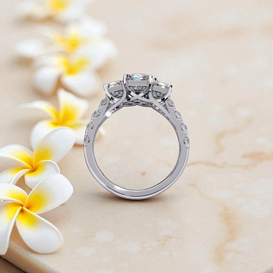 Moissanite Solitaire Cluster Ring RG-MD-SL-200/9