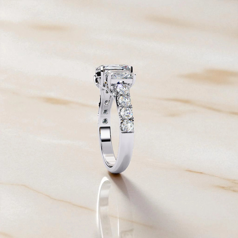 Moissanite Solitaire Cluster Ring RG-MD-SL-200/9