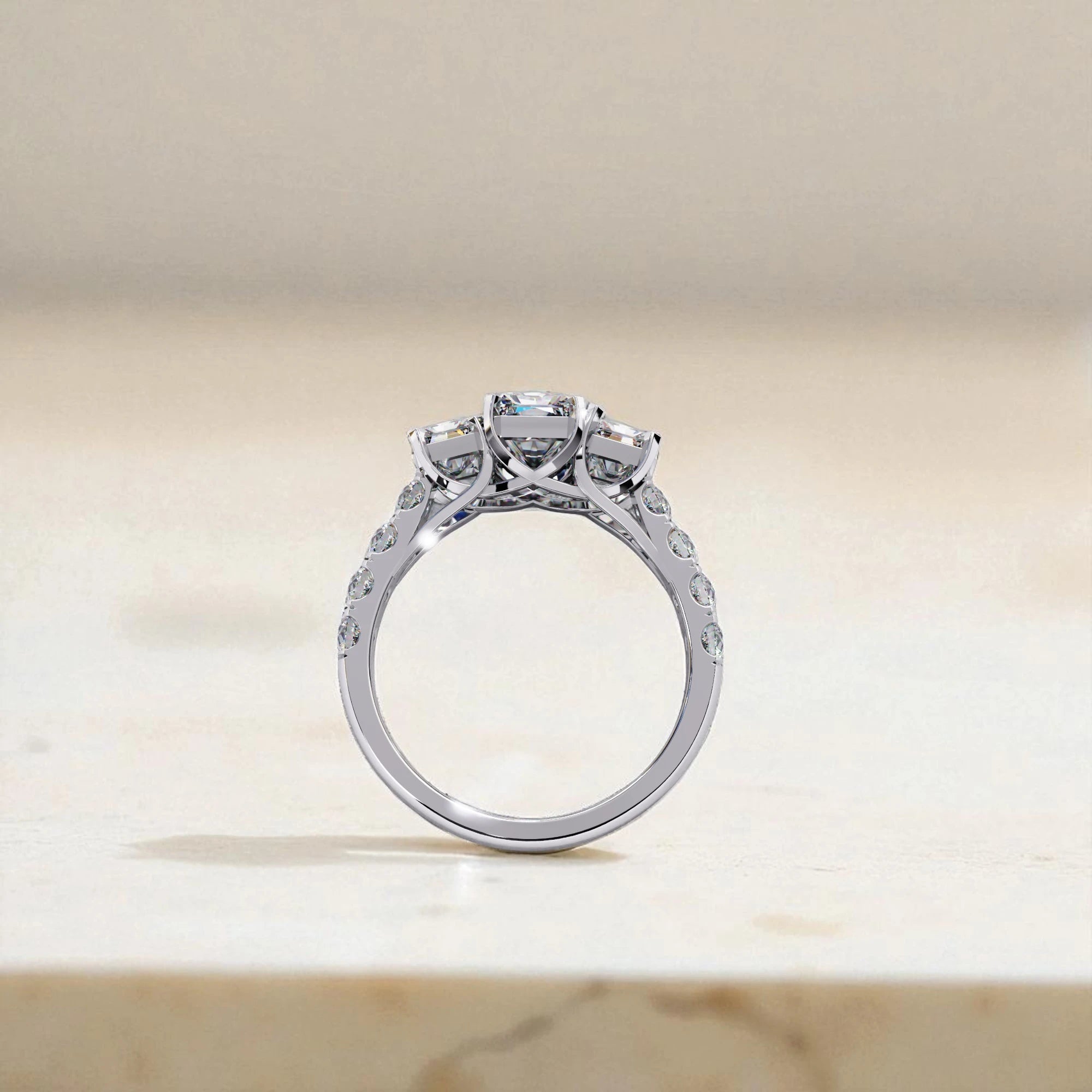 Moissanite Solitaire Cluster Ring RG-MD-SL-200/9