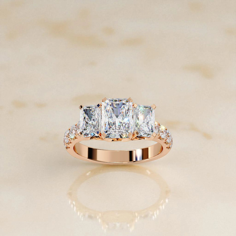 Moissanite Solitaire Cluster Ring RG-MD-SL-200/9