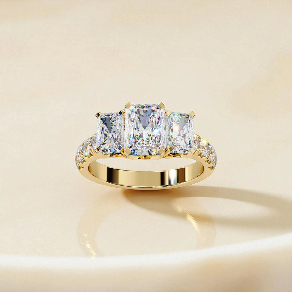 Moissanite Solitaire Cluster Ring RG-MD-SL-200/9