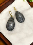 925 Sterling Silver Teardrop Earrings with White Topaz