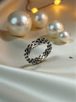 Lattice Pattern 925 Sterling Silver Ring Band RG-OX-SL-008
