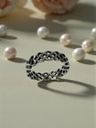Lattice Pattern 925 Sterling Silver Ring Band RG-OX-SL-008