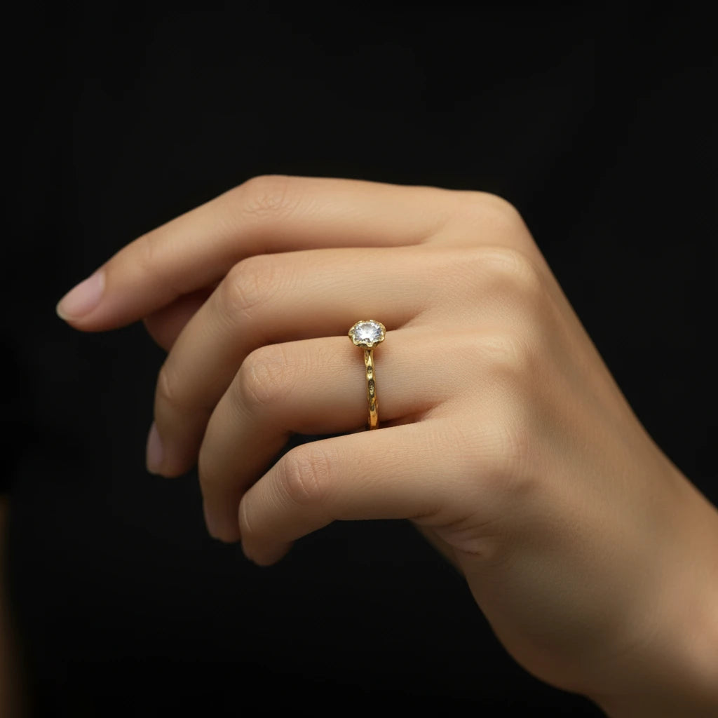 Dainty Moissanite Solitaire Ring