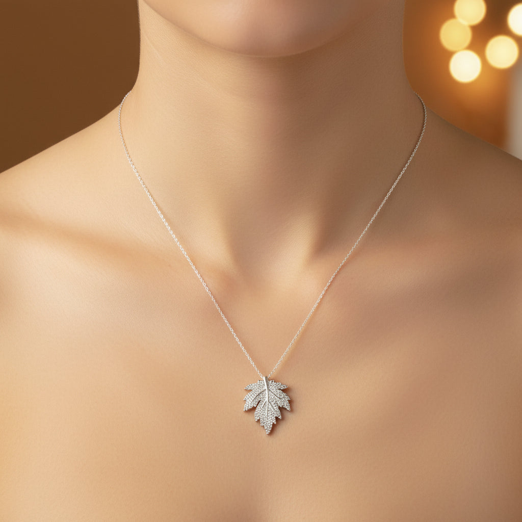 925 sterling silver maple leaf pendant PD-SL-001