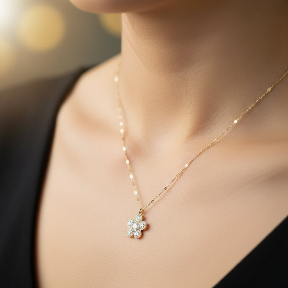 925 sterling silver Daisy flower pendant PD-SL-008