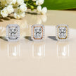 Emerald Cut Moissanite  925 Sterling Silver Studs Earrings