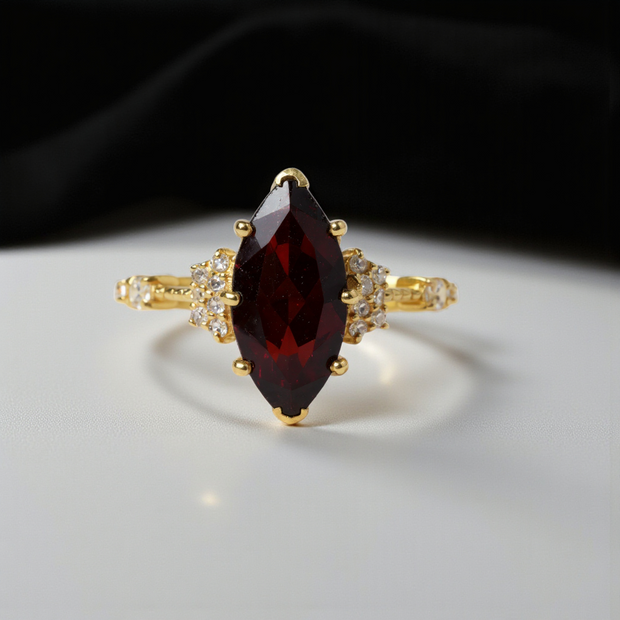 Natural Garnet marquise cut  Ring RG-GM-GR-SL-022