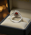 Natural Garnet Halo Ring RG-GM-GR-SL-019