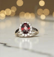 Natural Garnet Halo Ring RG-GM-GR-SL-019