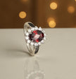 Natural Garnet Halo Ring RG-GM-GR-SL-019