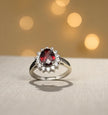 Natural Garnet Halo Ring RG-GM-GR-SL-019