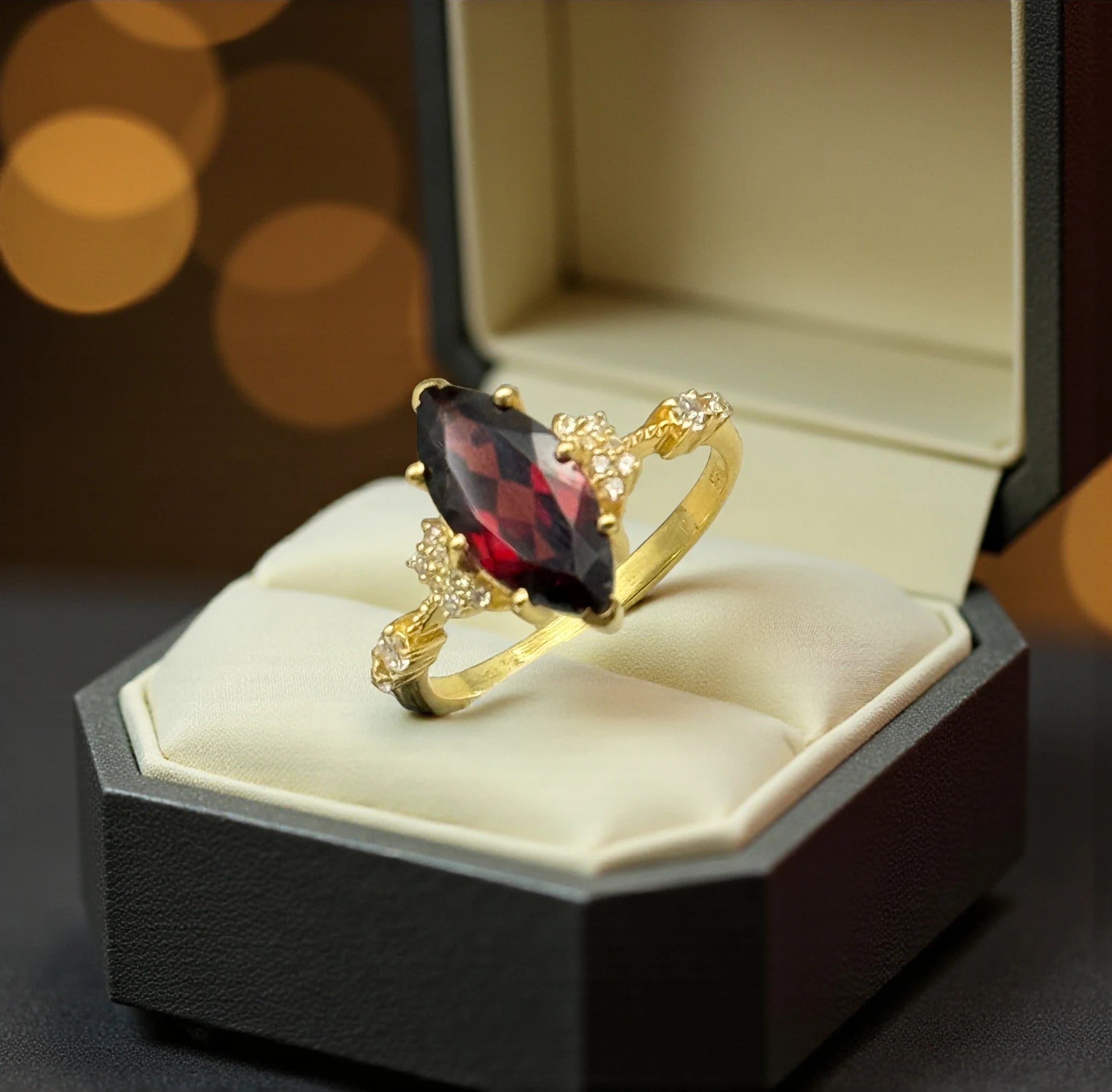 Natural Garnet marquise cut  Ring RG-GM-GR-SL-022