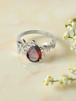 925 Garnet sterling silver ring nature inspired RG-GM-GA-SL-001