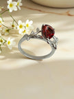925 Garnet sterling silver ring nature inspired RG-GM-GA-SL-001