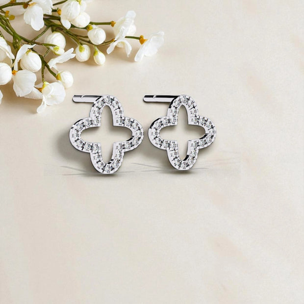 925 Sterling Silver Moissanite Diamond Stud Earrings
