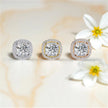 Cushion Cut Solitaire Moissanite Diamond 925 Sterling Silver Stud Earrings