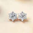 Floral  Moissanite diamond 925 Sterling Silver stud Earrings