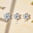 Floral  Moissanite diamond 925 Sterling Silver stud Earrings