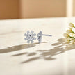 Floral Moissanite diamond 925 Sterling Silver Stud Earrings
