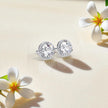 Round Cut Solitaire Moissanite diamond 925 Sterling Silver Stud Earrings