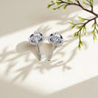 Round Cut Solitaire Moissanite diamond 925 Sterling Silver Stud Earrings