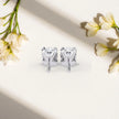 Round Cut Solitaire Moissanite Diamond 925 Sterling Silver Stud Earrings