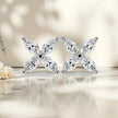 Floral Moissanite Diamond 925 Sterling Silver Stud Earrings