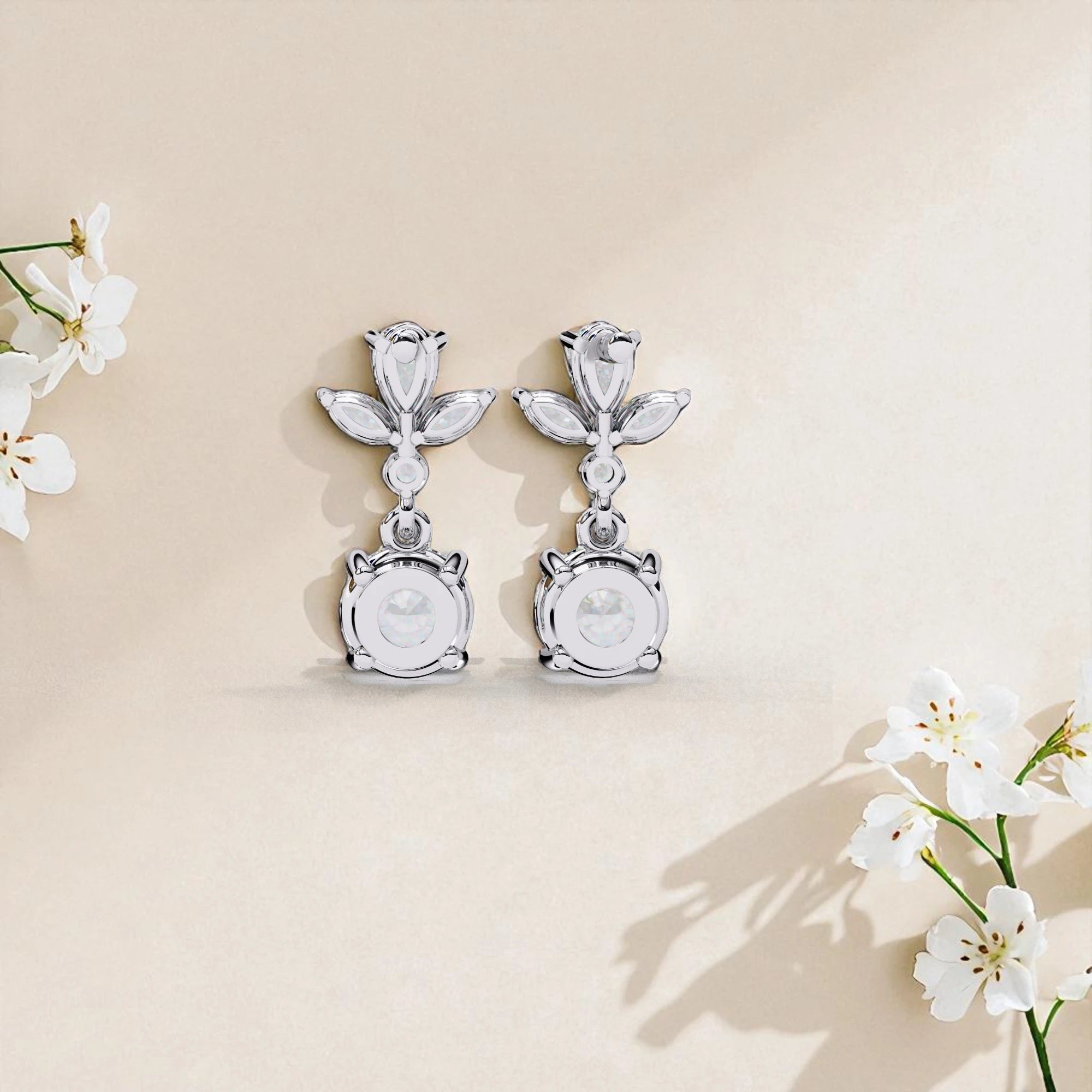 Moissanite Diamond 925 Sterling Silver Dangle Earrings