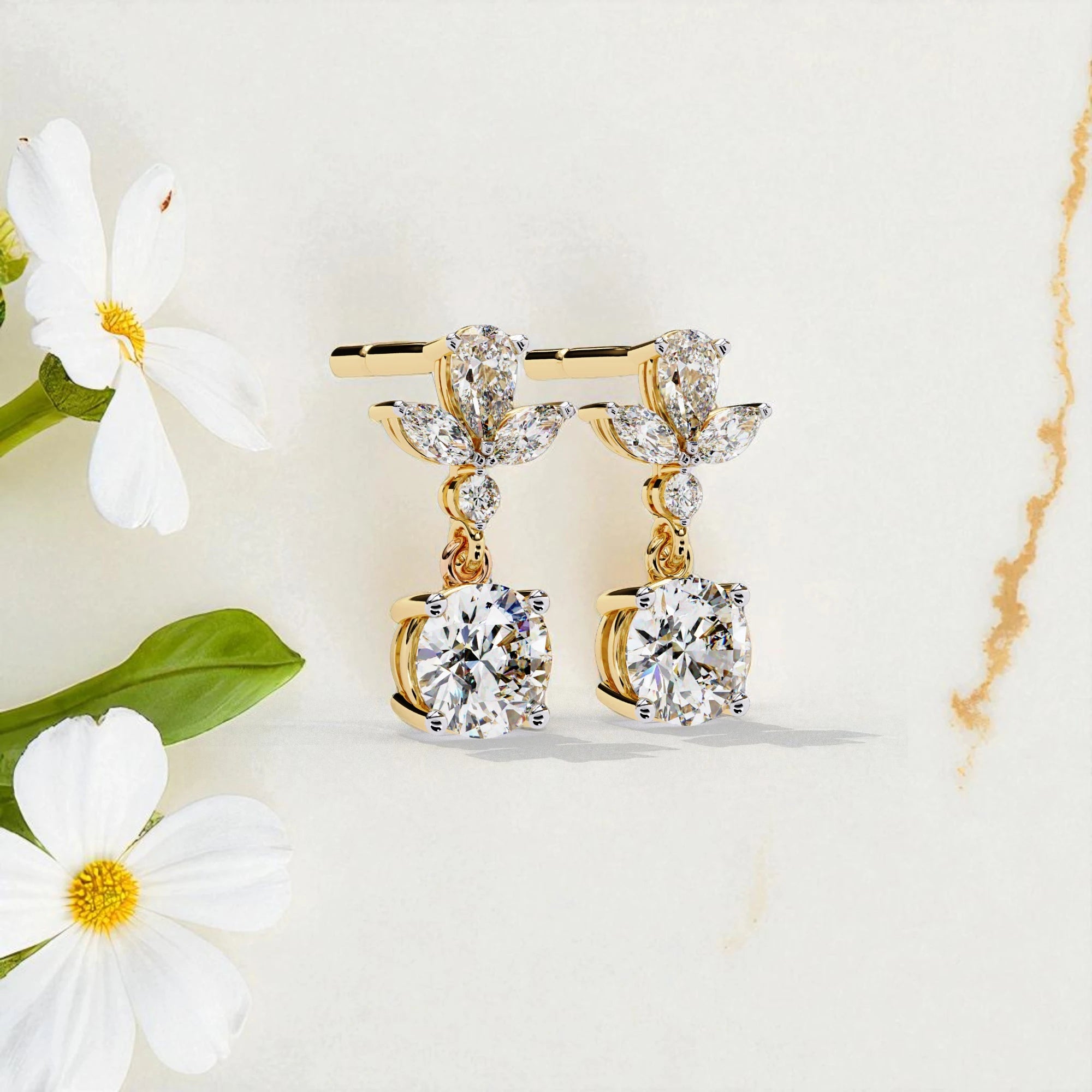 Moissanite Diamond 925 Sterling Silver Dangle Earrings