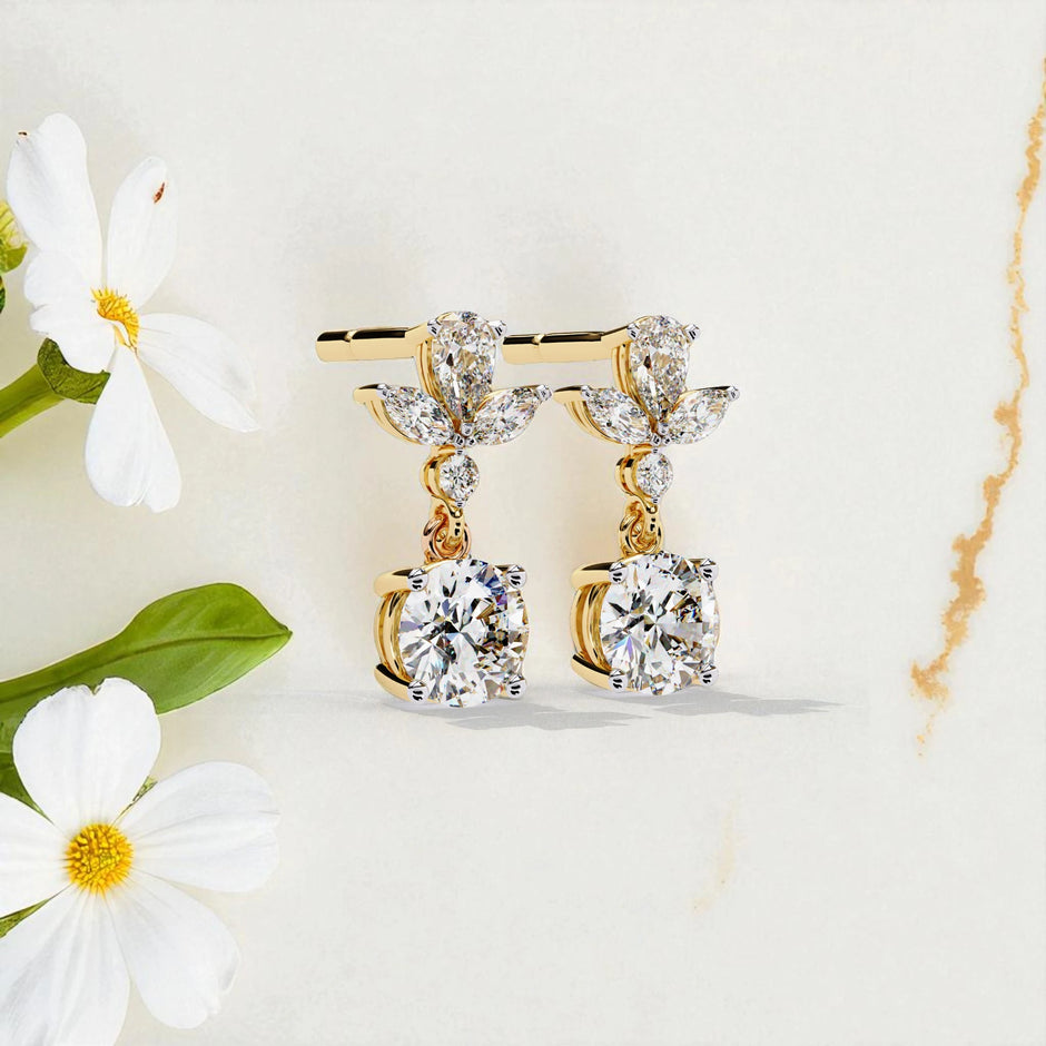Moissanite Diamond 925 Sterling Silver Dangle Earrings