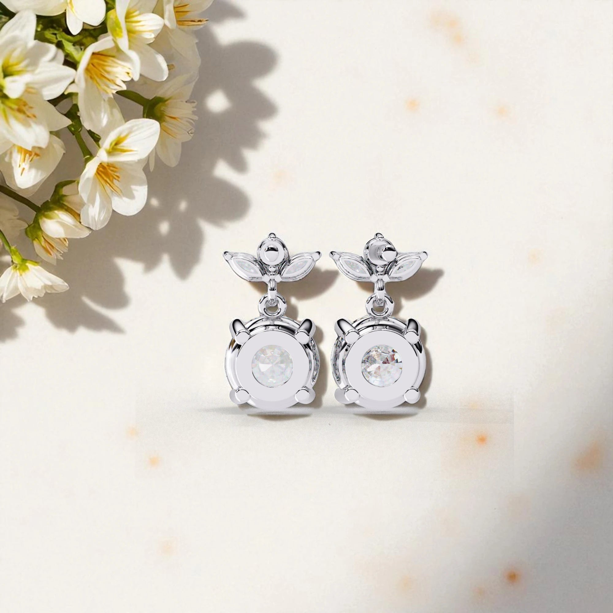 Moissanite Diamond 925 Sterling Silver Dangle Earrings