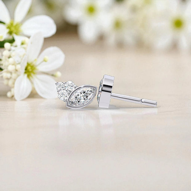 Cluster Moissanite diamond stud Earrings