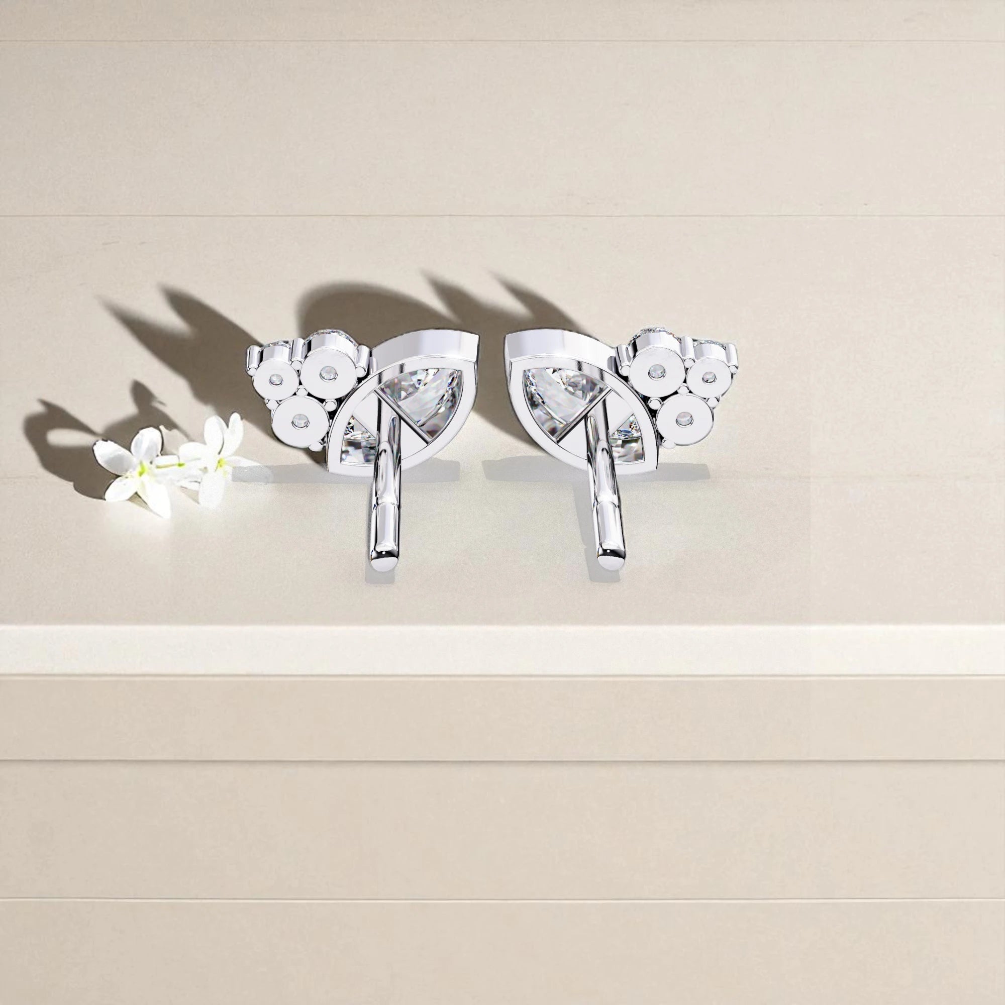 Cluster Moissanite diamond stud Earrings