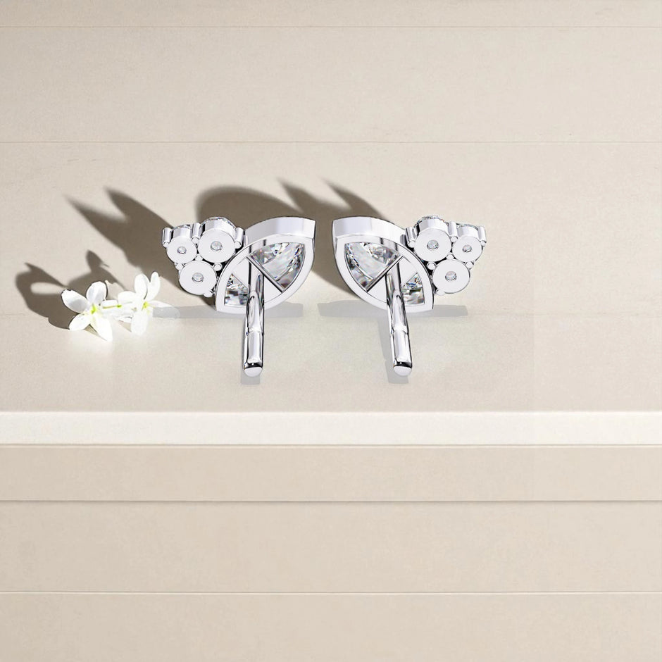 Cluster Moissanite diamond stud Earrings