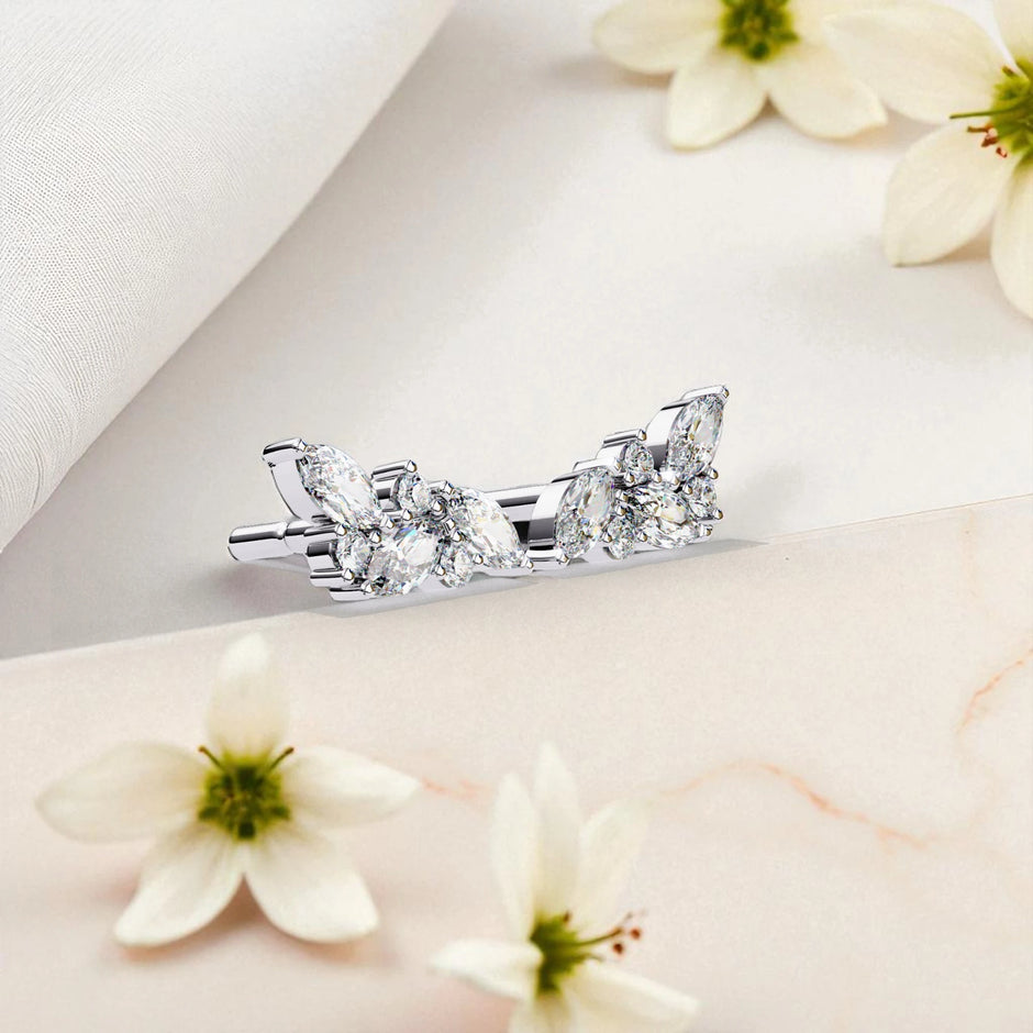 Cluster Moissanite diamond stud Earrings