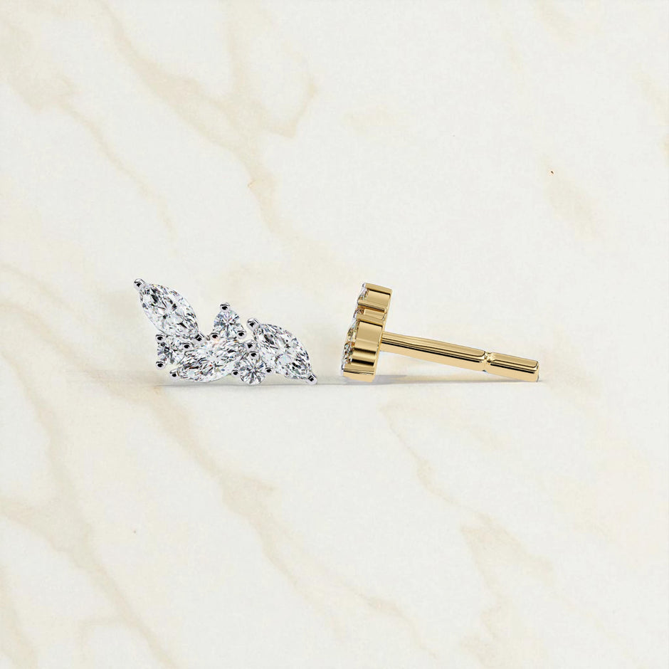 Cluster Moissanite diamond stud Earrings