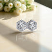 Round Cut Solitaire  Halo Moissanite Diamond Stud Earrings