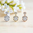 Solitaire Moissanite Diamond 925 Sterling Silver Dangle Earrings