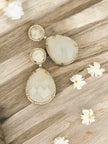 Moonlight off white dangle earrings