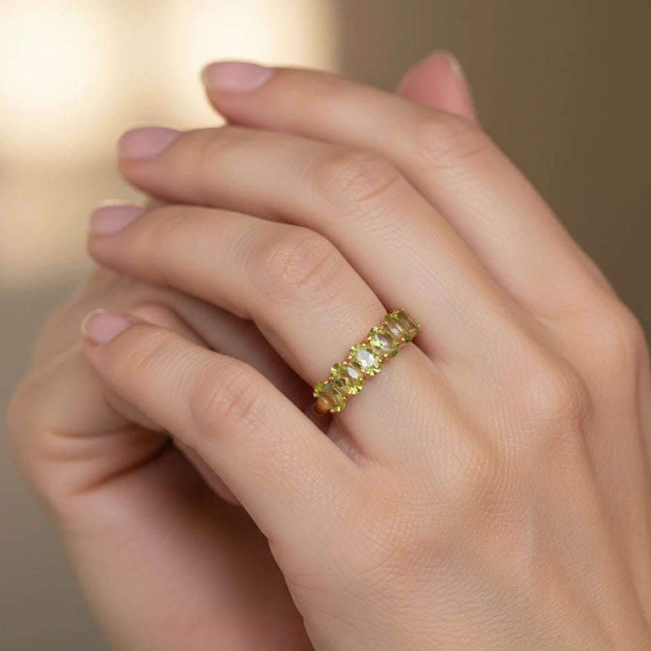 Natural Peridot Eternity band RG-GM-PD-SL-025