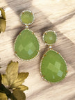 Olive blossom glow peridot green drops Dangle earrings