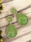 Olive blossom glow peridot green drops Dangle earrings