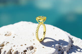 Natural Green Amethyst Twisted Band Eternity 14k Gold Vermeil Ring