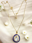 Noor-E-Gul Blue polki Pendant