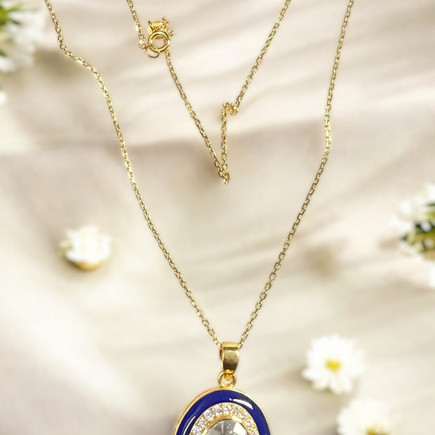 Noor-E-Gul Blue polki Pendant