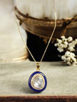 Noor-E-Gul Blue polki Pendant