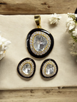 Noor-E-Gul  black polki Pendant